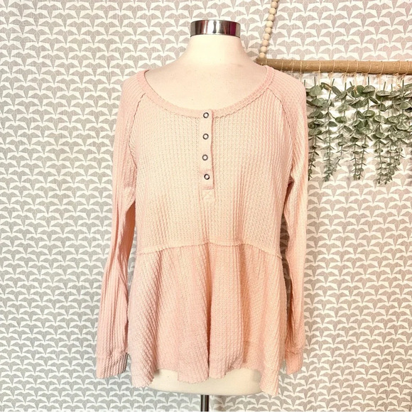 Torrid Pink Brushed Waffle Knit Henley Babydoll Tunic Shirt Plus Size 0 0X 12 - Picture 4 of 12